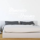 Muursticker Memories Dreams -  Wit -  160 x 72 cm  -  slaapkamer  engelse teksten  woonkamer  alle - Muursticker4Sale