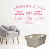 Muursticker Laundry Room -  Roze -  120 x 72 cm  -  engelse teksten  wasruimte  alle - Muursticker4Sale