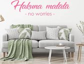 Sticker Muursticker Hakuna Matata No Worries - Rose - 120 x 31 cm - Sticker mural