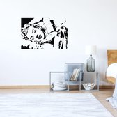 Muursticker Marilyn Monroe - Zwart - 80 x 53 cm -  slaapkamer woonkamer