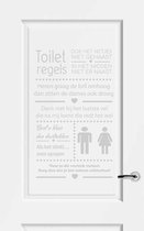 Muursticker Toiletregels -  Zilver -  60 x 100 cm  -  nederlandse teksten  toilet raam en deurstickers - toilet  alle - Muursticker4Sale