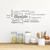 Muursticker Barista Wolk - Donkergrijs - 120 x 45 cm - nederlandse teksten keuken