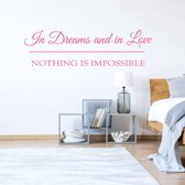 Muursticker Nothing Is Impossible - Roze - 120 x 34 cm - engelse teksten slaapkamer
