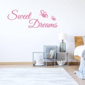 Muursticker Sweet Dreams - Roze - 120 x 42 cm - taal - engelse teksten slaapkamer alle