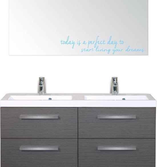Sticker Today Is A Perfect Day To Start Living Your Dreams - Lichtblauw - 45 x 10 cm - woonkamer slaapkamer engelse teksten toilet wasruimte