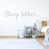 Muursticker Slaap Lekker - Zilver - 160 x 40 cm - baby en kinderkamer - teksten en gedichten slaapkamer baby en kinderkamer alle