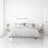 Muursticker Droom Zacht Slaaplekker Welterusten -  Zilver -  160 x 40 cm  -  slaapkamer  nederlandse teksten  alle - Muursticker4Sale