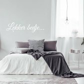 Muursticker Lekker Bedje... - Wit - 120 x 31 cm - slaapkamer nederlandse teksten