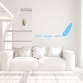 Muursticker Live Laugh Love - Lichtblauw - 120 x 50 cm - slaapkamer engelse teksten woonkamer