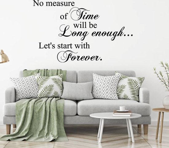 Muursticker No Measure Of Time Will Be Long Enough Let's Start Forever - Rood - 160 x 96 cm - slaapkamer woonkamer alle