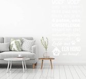 Muursticker Woef Woef -  Wit -  80 x 160 cm  -  nederlandse teksten  woonkamer  alle - Muursticker4Sale