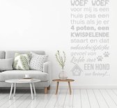 Muursticker Woef Woef -  Zilver -  40 x 80 cm  -  nederlandse teksten  woonkamer  alle - Muursticker4Sale