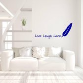 Muursticker Live Laugh Love -  Donkerblauw -  160 x 66 cm  -  slaapkamer  engelse teksten  woonkamer  alle - Muursticker4Sale