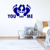 Muursticker You And Me -  Donkerblauw -  120 x 66 cm  -  engelse teksten  slaapkamer  alle - Muursticker4Sale