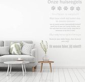 Muursticker Onze Huisregels (hond) -  Zilver -  60 x 73 cm  -  nederlandse teksten  woonkamer raam en deurstickers - honden  alle - Muursticker4Sale