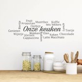 Muursticker Onze Keuken - Donkergrijs - 80 x 38 cm - nederlandse teksten keuken