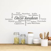 Muursticker Onze Keuken - Donkergrijs - 160 x 60 cm - keuken alle