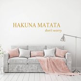 Hakuna Matata -  Goud -  120 x 24 cm  -  woonkamer  slaapkamer  engelse teksten  alle - Muursticker4Sale