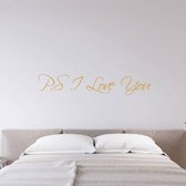 Muursticker P.S I Love You - Goud - 160 x 30 cm - woonkamer slaapkamer alle