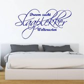 Muursticker Slaaplekker Droom Zacht Welterusten - Donkerblauw - 160 x 83 cm - slaapkamer alle