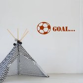 Muursticker Goal Met Bal -  Bruin -  80 x 27 cm  -  baby en kinderkamer  alle - Muursticker4Sale