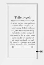 Toilet Regels -  Donkergrijs -  80 x 101 cm  -  toilet raam en deurstickers - toilet  alle - Muursticker4Sale