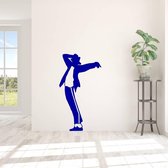 Muursticker Michael Jackson -  Donkerblauw -  44 x 80 cm  -  woonkamer   - Muursticker4Sale