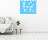 Muursticker Love -  Lichtblauw -  100 x 80 cm  -  woonkamer  engelse teksten  alle - Muursticker4Sale