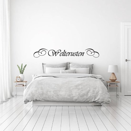 Muursticker Welterusten Sier - Lichtbruin - 160 x 22 cm - slaapkamer alle
