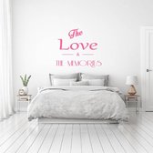 Muursticker The Love & The Memories -  Roze -  100 x 86 cm  -  slaapkamer  engelse teksten  alle - Muursticker4Sale