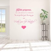 Muursticker Hello Gorgeous, -  Roze -  80 x 72 cm  -  woonkamer  slaapkamer  engelse teksten  alle - Muursticker4Sale