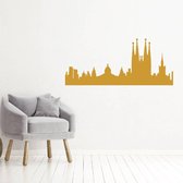 Muursticker Barcelona -  Goud -  80 x 35 cm  -  woonkamer  steden  alle - Muursticker4Sale