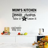 Muursticker Mom's Kitchen - Zwart - 60 x 31 cm - keuken engelse teksten