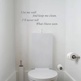 Use Me Well Toilet - Donkergrijs - 120 x 45 cm - toilet engelse teksten