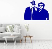 Muursticker Blues Brothers -  Donkerblauw -  50 x 40 cm  -  woonkamer  slaapkamer  alle - Muursticker4Sale