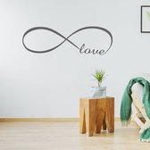 Muursticker Infinity Love - Donkergrijs - 120 x 39 cm - woonkamer slaapkamer engelse teksten