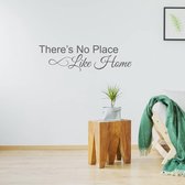 Muursticker There's No Place Like Home -  Donkergrijs -  160 x 45 cm  -  woonkamer  engelse teksten  alle - Muursticker4Sale