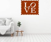 Muursticker Love -  Bruin -  60 x 48 cm  -  woonkamer  engelse teksten  alle - Muursticker4Sale