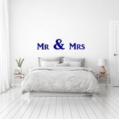 Muursticker Mr & Mrs - Donkerblauw - 120 x 27 cm - slaapkamer