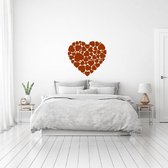 Muursticker Hart In Hartjes -  Bruin -  80 x 75 cm  -  slaapkamer  baby en kinderkamer  alle - Muursticker4Sale