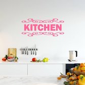 Muursticker Kitchen -  Roze -  160 x 67 cm  -  keuken  engelse teksten  alle - Muursticker4Sale