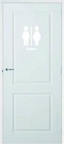 Deursticker Toilet - Wit - 23 x 30 cm - toilet raam en deur stickers - toilet