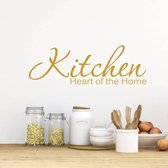 Muursticker Kitchen Heart Of The Home -  Goud -  80 x 27 cm  -  keuken  engelse teksten  alle - Muursticker4Sale