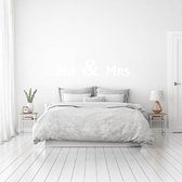 Muursticker Mr & Mrs - Wit - 80 x 18 cm - slaapkamer