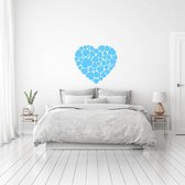 Muursticker Hart In Hartjes - Lichtblauw - 40 x 37 cm - slaapkamer baby en kinderkamer