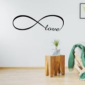 Muursticker Infinity Love -  Lichtbruin -  80 x 25 cm  -  woonkamer  slaapkamer  engelse teksten  alle - Muursticker4Sale