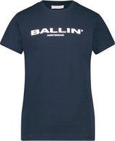 Ballin Amsterdam -  Jongens Slim Fit  Original T-shirt  - Blauw - Maat 128