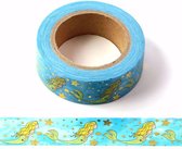 Washi tape - zeemeermin met gold foiling | 15mm x 10m