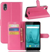 Voor Wiko Lenny4 Plus Litchi Texture horizontale flip lederen tas met houder & portemonnee & kaartsleuven (magenta)