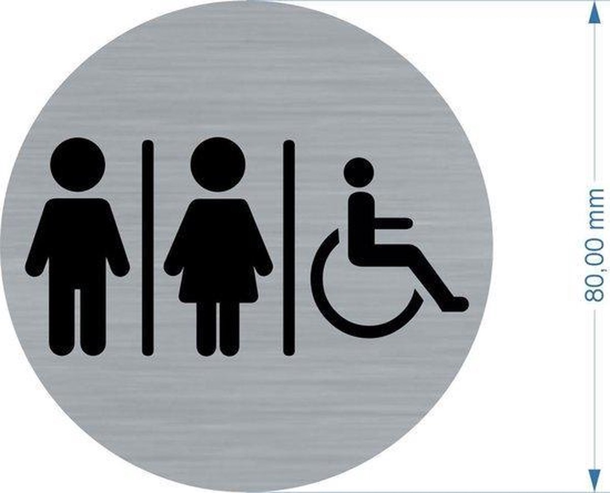 Kubik Letters – Vrouwentoiletbord Met UK-standaard Braillecellen, Verhoogde Letters En Pictogrammen, Acryl, Met Sterke 3M-tape Voor Eenvoudige Montage